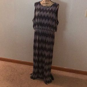 CJ Banks lack chevron maxi dress